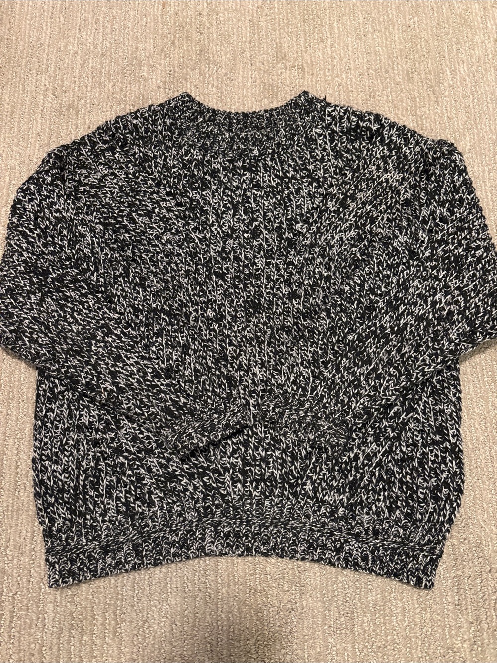 Topshop Black and White Marled Crewneck Sweater